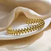 Pulsera de Acero Inoxidable de Venta Caliente Europea y Americana Anillo Versátil Abierto Simple Set de Joyería Dorado Retro en Forma de C