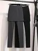 Calça-saia falsa de duas peças que abraça o quadril, novo estilo primavera/outono 2026, leggings femininos justos para usar por cima, calça-saia única outono/inverno, calças de outono