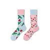 Calcetines de Moda Originales Asimétricos Estilo AB para Mujer Calcetines de Algodón de Verano Zhejiang Arte de Dibujos Animados Personalizado Calcetines de Algodón de Tubo Medio para Hombres y Mujeres