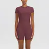 Conjunto de ropa de yoga y running para exteriores, estilo europeo y americano, transpirable, de manga corta, cintura alta, corte ajustado