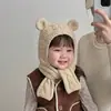 Otoño e Invierno Nuevo Estilo Sombrero y Bufanda para Niños Todo en Uno Invierno Lindo y Cálido Sombrero de Lana para Niños y Niñas Bebé Venta al por Mayor