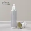 Em Estoque Prata Brilhante Listra Vertical Acrílico Frasco 30-120ml Frasco Dispensador de Loção Essência 20-50g Creme Facial Produto de Skincare
