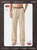 BE Roupa Masculina Outono Estilo Old Money Quiet Luxury Calças Casuais Texturizadas de Corte Reto para Homens