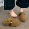Sapatos Bo Ken de Sola Grossa Biqueira Meia Pantufa Pantufas de Algodão para Mulheres Uso Externo 2026 Outono/Inverno Novas Botas de Neve Sapatos de Algodão com Forro de Pelúcia