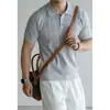 Suéter de Punto Jacquard Retorcido de Canalé con Rayas Verticales de Algodón Tencel para Hombre 2026 Otoño Lujo Ligero Vintage Suéter con Cuello Polo