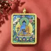 Collar Colgante Thangka Pintado a Mano Pura de Xizang con los Doce Animales del Zodiaco y Ocho Deidades Guardianas para Hombres y Mujeres