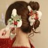 Horquilla de pelo con pinza de tiburón de alta gama para mujer, accesorio para el cabello con ambiente navideño (2024)
