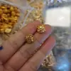Vietnam imitación arena oro pop flash azúcar pendientes collar traje oro cepillado cuadrado pequeño anillo colgante joyería traje