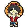 Pingentes de Sapato do Luffy de One Piece Desenho Animado Anime Acessórios para Tamanco Pingentes de Sapato Fivelas para Sapato Crocs Decorações para Sapato de Jardim
