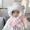 Gorro de Invierno Estilo Lei Feng de Conejo KT Unisex Engrosado Cálido Dibujos Animados Felpa Gorro Lindo con Orejas Protector de Viento para Niñas