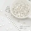 Estrelas Prateadas Quebradas que Preservam a Cor Coração de Borboleta Contas Separadas Contas Soltas Pulseira de Miçangas Feita à Mão DIY Colar Acessórios de Joias