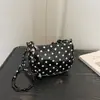 2026 Textura Feminina Verão Novo Moda para o Trabalho Simples Estampa de Bolinhas Grande Capacidade Ombro Único Transversal Sob o Braço Bolsa