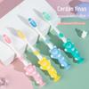 Fabricante Atacado Pasta de Dente Urso e Coelho Desenho Animado Escova de Dentes Cor Doce Macaron Cerdas Macias Pacote com 4 Família Cuidado Dental