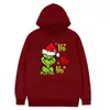 Sudadera de Navidad 2025 Wish Estampado de Monstruo Verde de Pelo Grinch Europeo y Americano Sudadera con Capucha del Grinch
