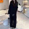 Estación Europea Otoño Nuevo Estilo Estilo Perezoso Conjunto de Cárdigan con Sudadera con Capucha con Sentido de Diseño, Conjunto de Dos Piezas de Punto con Cremallera para Mujer