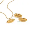 Set de Pendientes de Labio y Collar Elegantes de Nicho Europeo y Americano Accesorios Exagerados de Acero Inoxidable Joyería Joyería Pendientes Venta al por Mayor Mujeres