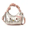 Bolso de Mano de Moda de Gama Alta con Estampado de Leopardo para Mujer, Diseño de Nicho, Lindo Gato de Dibujos Animados, Bolso Cruzado para Niños para el Trabajo