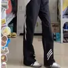 Pantalones Deportivos Casuales de Rayas Anchas Estilo Retro Americano para Mujer, Marca de Moda, Diseño Holgado, Pantalones Jogger Rectos con Cordón