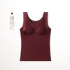 Camada Base Térmica Top com Almofada no Peito Óleo de Camélia Anti-Gravidade Lifting Outono e Inverno Roupa Íntima Sem Costura Controle de Barriga Colete Modelador