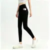 Pantalones de Yoga de Cintura Alta para Mujer de Verano, Pantalones Bolsillo Tiburón Ajustados, Leggings Delgados, Pantalones Deportivos de Pilates