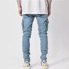 En Stock 2026 Jeans para Hombre de Estilo Nuevo Transfronterizos Europeos y Americanos con Bolsillos Laterales, Jeans Skinny Elásticos de Corte Ajustado