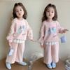 Conjunto de Ropa de Primavera para Niñas 2025 Nuevo Ropa para Niños Estilo Primavera y Otoño Moda Deportiva de Dos Piezas para Bebés Niñas