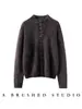 Suéter de malha escovada de cor sólida, novo modelo outono e inverno, suéter 100% cashmere puro para mulheres, gola semimang alta, quente, de manga comprida, suéter versátil