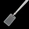 Cubierta para tarjeta de identificación transparente de plástico PP de doble cara vertical, carcasa para tarjeta de identificación plegable tipo flip, en stock, venta al por mayor