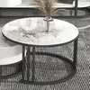 Mueble de TV de Pizarra de Lujo Ligero Mesa de Café Combinación Mesa de Café Moderna Simple para Apartamento Pequeño Gabinete de Piso para Sala de Estar Mueble de TV
