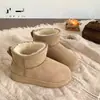 Botas de nieve para mujer con suela gruesa, felpa de invierno y engrosadas, nuevo modelo 2026, versátiles, cálidas, extra aisladas, botines de algodón con cordones