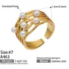 Anillo de Acero de Titanio con Perlas de Imitación Estilo Ins Europeo y Americano, Anillo Multicapa Full Diamante Lujo Ligero Gama Alta Estilo Vintage Influencer