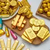 Lingotes de oro, monedas de oro, lingotes, decoraciones para pastel de cumpleaños, chocolate, celebración de cumpleaños, boda, dulces de boda, adornos, insertos, repostería
