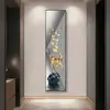 Nove imagens de peixes na entrada, faixas estreitas de pintura de decoração de varanda, de frente para a porta, murais verticais, pinturas no corredor de entrada
