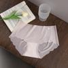 Ropa interior de seda de hielo sin costuras ultrafina absorbente de humedad transpirable cómoda sin clip color dulce fresco cintura calzones para dama