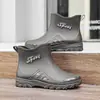 Botas de lluvia alemanas para hombre, modernas, antideslizantes, de media caña, nuevas, para repartidor, impermeables, para exteriores, sitio de construcción, pesca, zapatos de agua