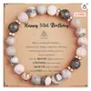 Pulsera Amazon Cebra Rosa con Hilo Negro, Ágata Roja, Colgante Corazón de Cuentas Hecho a Mano, Tejido Transfronterizo
