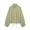 Ropa de mujer europea y americana transfronteriza ZA, popular en AliExpress, nueva moda de principios de otoño, chaqueta a cuadros casual holgada con cuello alto