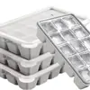 Nueva bandeja de hielo de silicona 15 rejillas bandeja de hielo de silicona cuadrada grande con tapa bandeja de hielo caja de hielo fábrica en stock