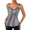 Ropa de mujer transfronteriza: Camisola sexy metálica con lentejuelas, espalda descubierta, europea y americana, comercio exterior para mujer, venta al por mayor en Amazon