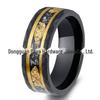 Aço de Tungstênio Banhado a Ouro e Platina Incrustado Estilo Vintage Design Original Anéis Unisex para Casal Anéis de Casamento Joias de Nicho de Alto Padrão