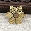 Jóias DIY cor-retenção de cobre banhado a ouro DIY oco flor pedaço phoenix coroa acessórios de cabelo de cobre com gancho de cabelo cocar acessórios B1982