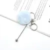 Chaveiro Criativo DIY de Pom-Pom com Contas e Gancho de Fecho Lagosta de Metal, Botão de Pom-Pom Colorido, Decoração de Pingente de Pelúcia