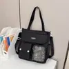 Bolsa Transparente de Ombro Duas Dimensões para Meninas, Festa de Estudantes, Grande Capacidade, Barra Transparente, Bolsa Tiracolo, Pequeno Lanche, Bolsa de Ombro para o Dia a Dia