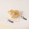 Cobre Chapado en Oro de 18 Quilates Color Conservante Circonia Corazón Broche Magnético Cepillado Broche para Collar de Perlas Accesorios de Joyería DIY de Alta Gama