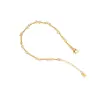 Cadena Simple Hecho a Mano Varilla Retorcida Estilo Neutro Pulsera Chic con Forma de Hueso para Mujeres Acero de Titanio Chapado en Oro Sl127