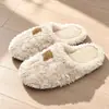 Chinelos de algodão femininos para outono e inverno, com sola grossa, antiderrapantes, quentes e de pelúcia, adequados para uso interno, e também disponíveis em estilo de casal para homens