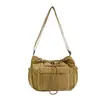 Bolso Cruzado Casual de Verano Estilo Perezoso Gran Capacidad Cierre de Cordón Bolso Mensajero Japonés para el Trabajo Diario Bolso de Hombro de Color Sólido para Mujer