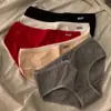 Ropa interior para mujer de algodón puro al por mayor A001 Ropa interior para mujer de color liso Chica Bragas rojas de cintura baja de algodón puro Estudiantes mujeres