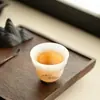 Taza de calabaza nube-montaña de cerámica cocida simple con glaseado de hielo, taza de té de cerámica de alta gama para el hogar, taza maestra de juego de té kung fu de estilo chino de lujo ligero