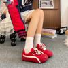 Zapatillas Blancas de Mujer Estilo Alemán con Suela Gruesa de Nicho, Modelo Popular Nuevo Otoño 2026, Zapatos Versátiles Campus Casual con Panel de Cuero